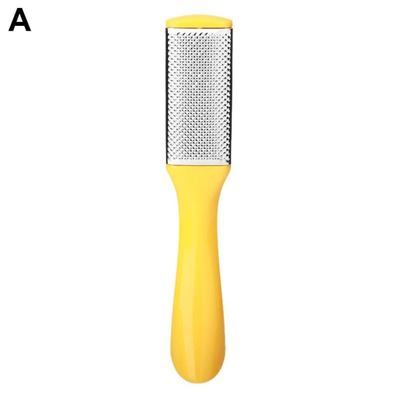 Double-sided foot scrubber, stainless steel foot brush, removes dead skin, calluses, and keratin; single foot file.